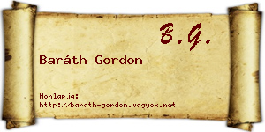 Baráth Gordon névjegykártya